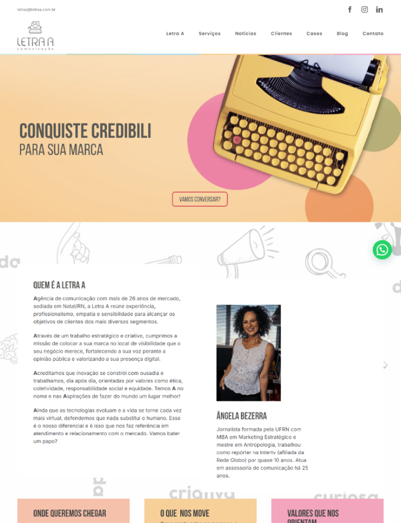 Site antigo do Letra A