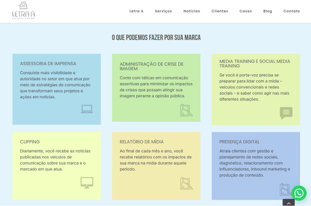 Site antigo do Letra A