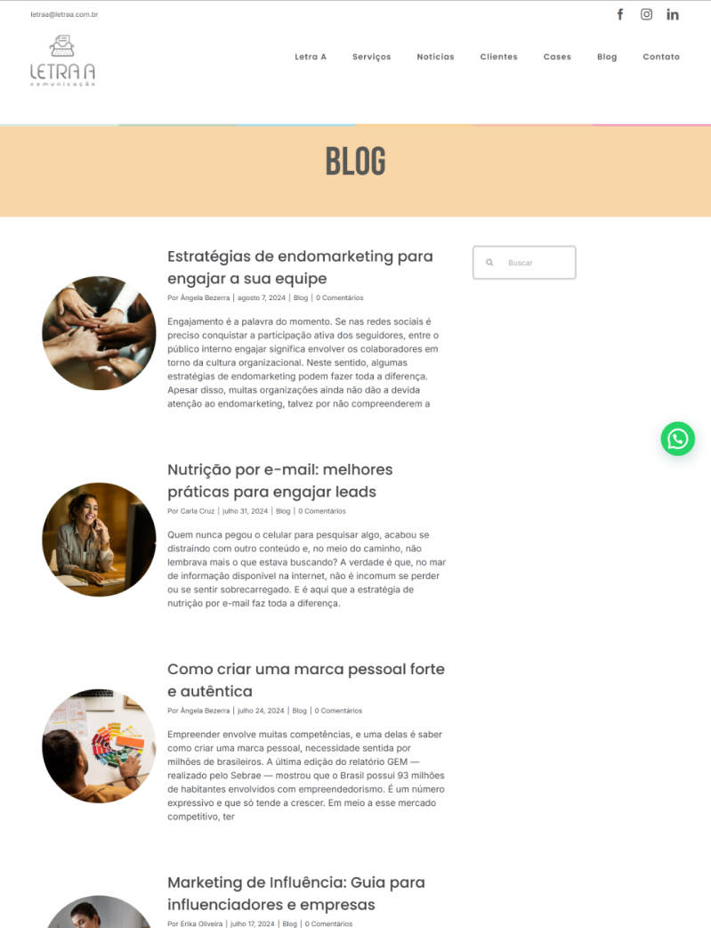 Site antigo do Letra A