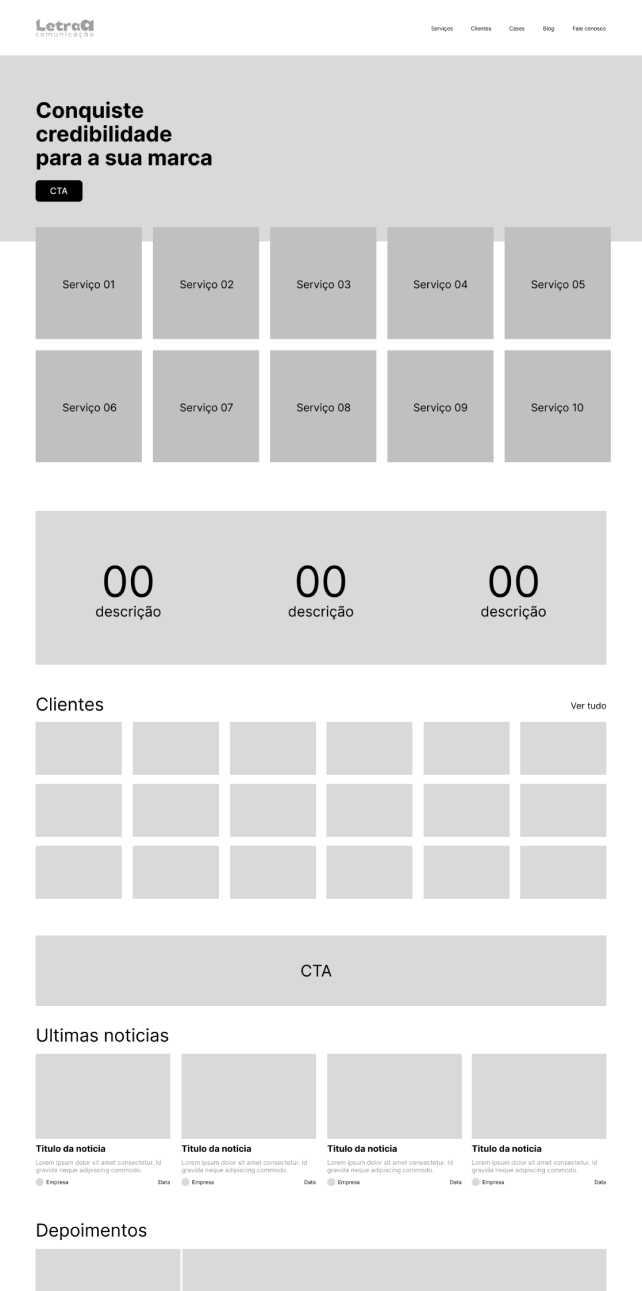 Wireframe do Letra A